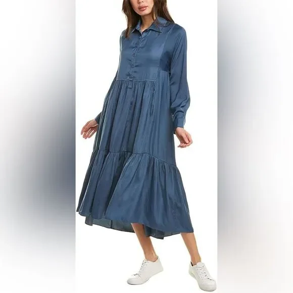 Taylor blue midi dress Sz 10 NWT - Picture 2 of 9